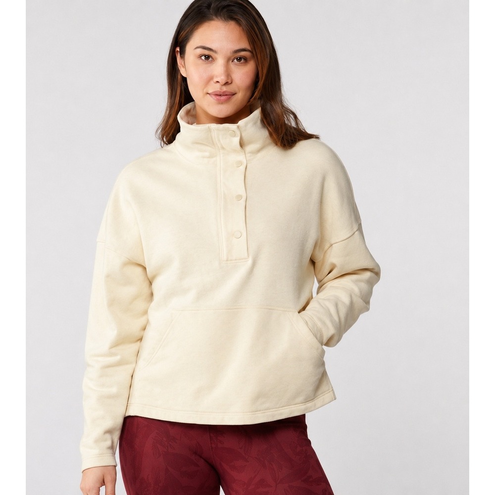 REI Co-op Women's Wallace Lake Fleece Pullover Cream Hemp Cotton- Small